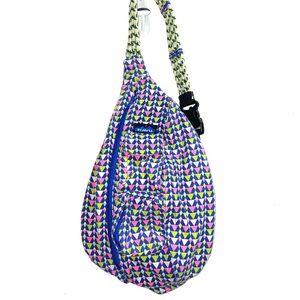 KAVU Rope Bag Sling Backpack for Hiking Blue Pink